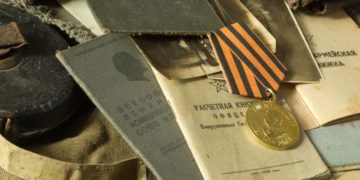 Old army bag and antiques army documents